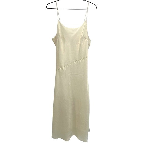 EXPRESS SWAN SATIN SCOOP NECK SATIN MIDI DOWNTOWN CAMI SLIP DRESS IN CREAM - L - Picture 5 of 15